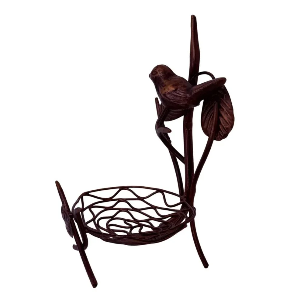 Bird Branch Nest Copper‎ Candle Holder French Country Centerpiece